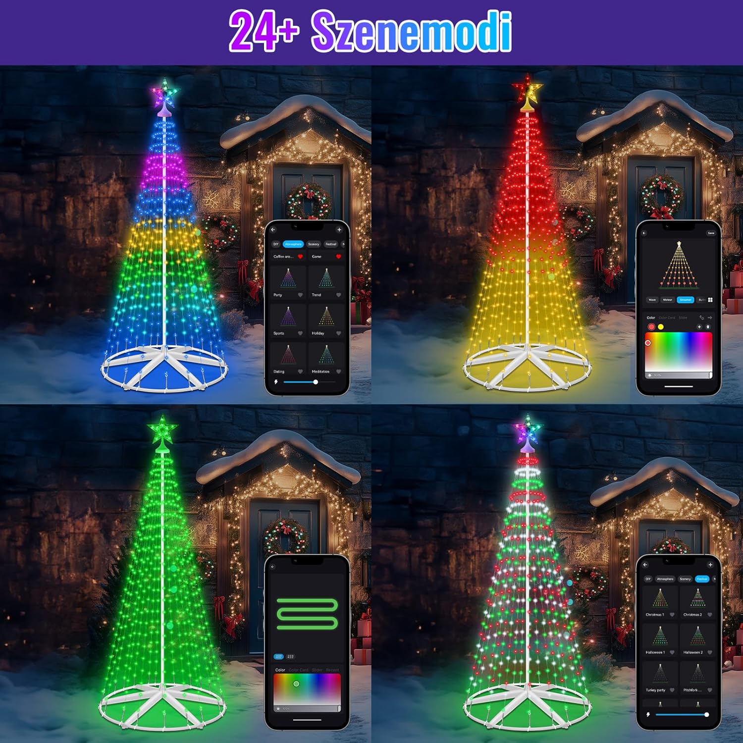 Albero di Natale con 310 LED RGB e Timer - immagine 2