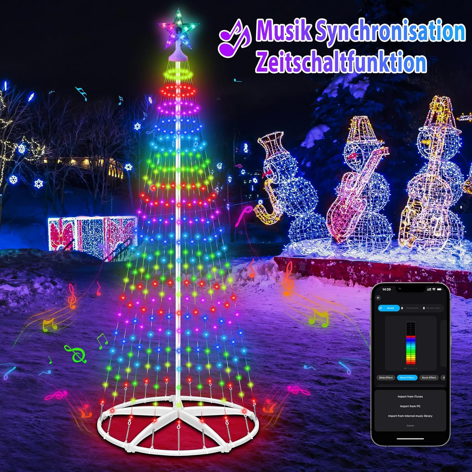 Albero di Natale con 310 LED RGB e Timer - immagine 4