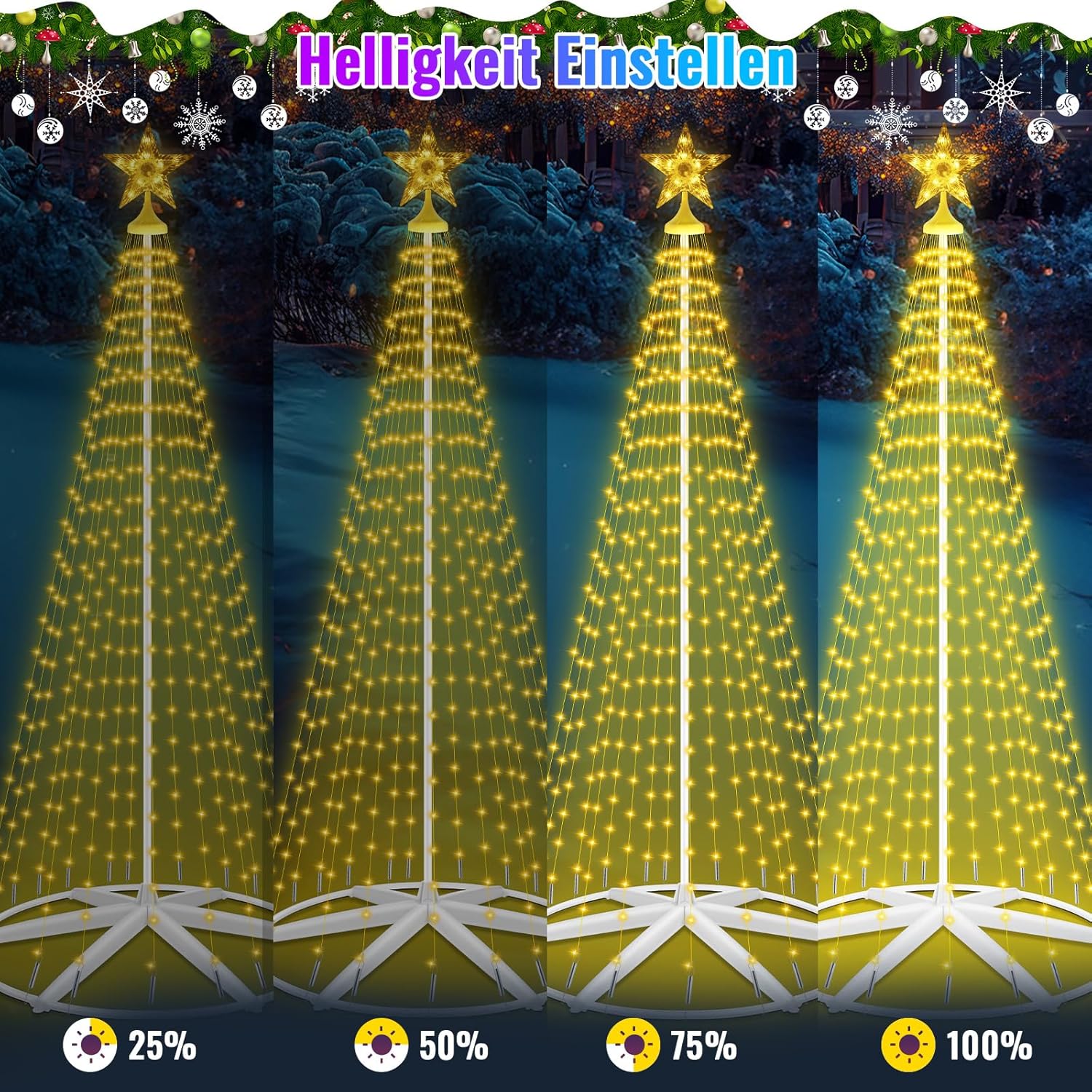 Albero di Natale con 310 LED RGB e Timer - immagine 5