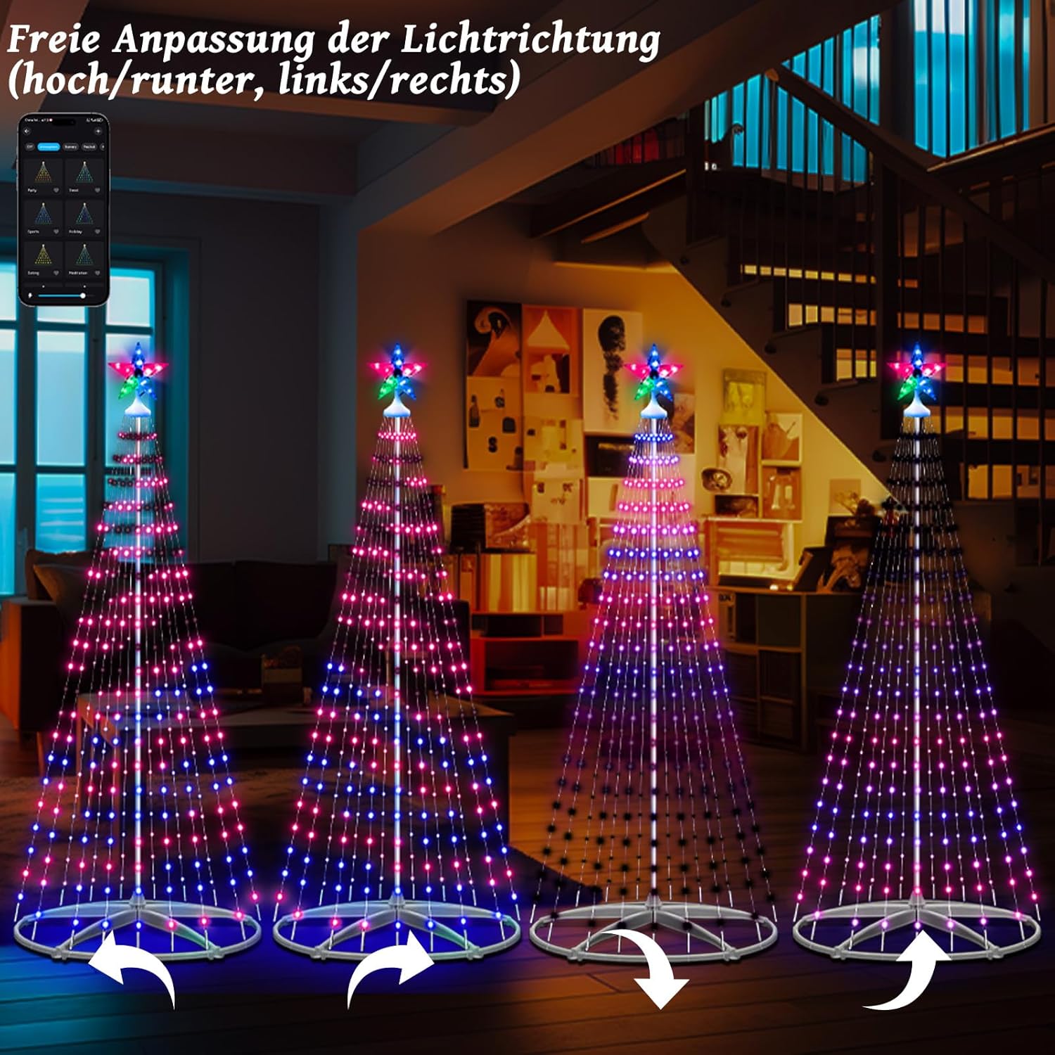 Albero di Natale con 310 LED RGB e Timer - immagine 8