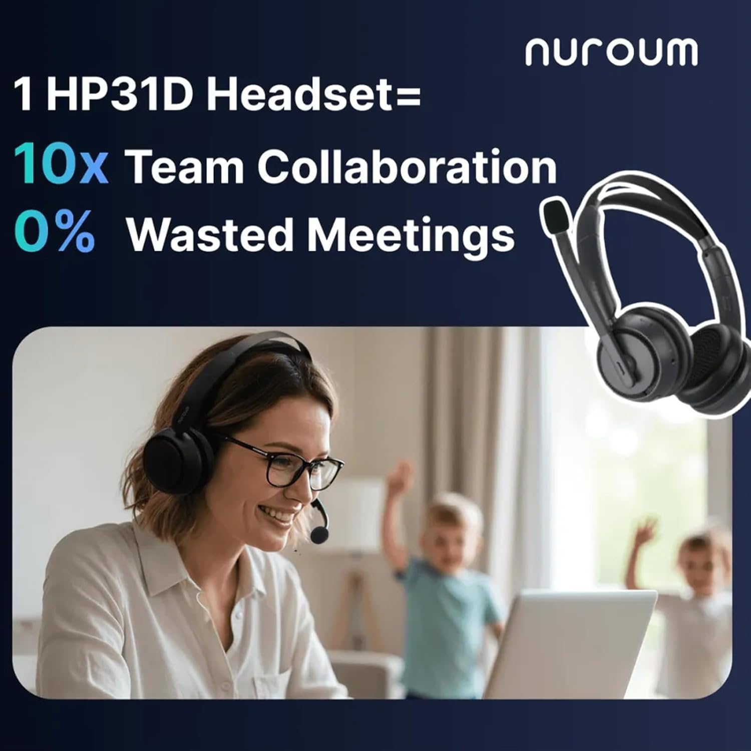 Nuroum HP31D (3rd Gen) Cuffie Wireless ENC con Microfono - immagine 2