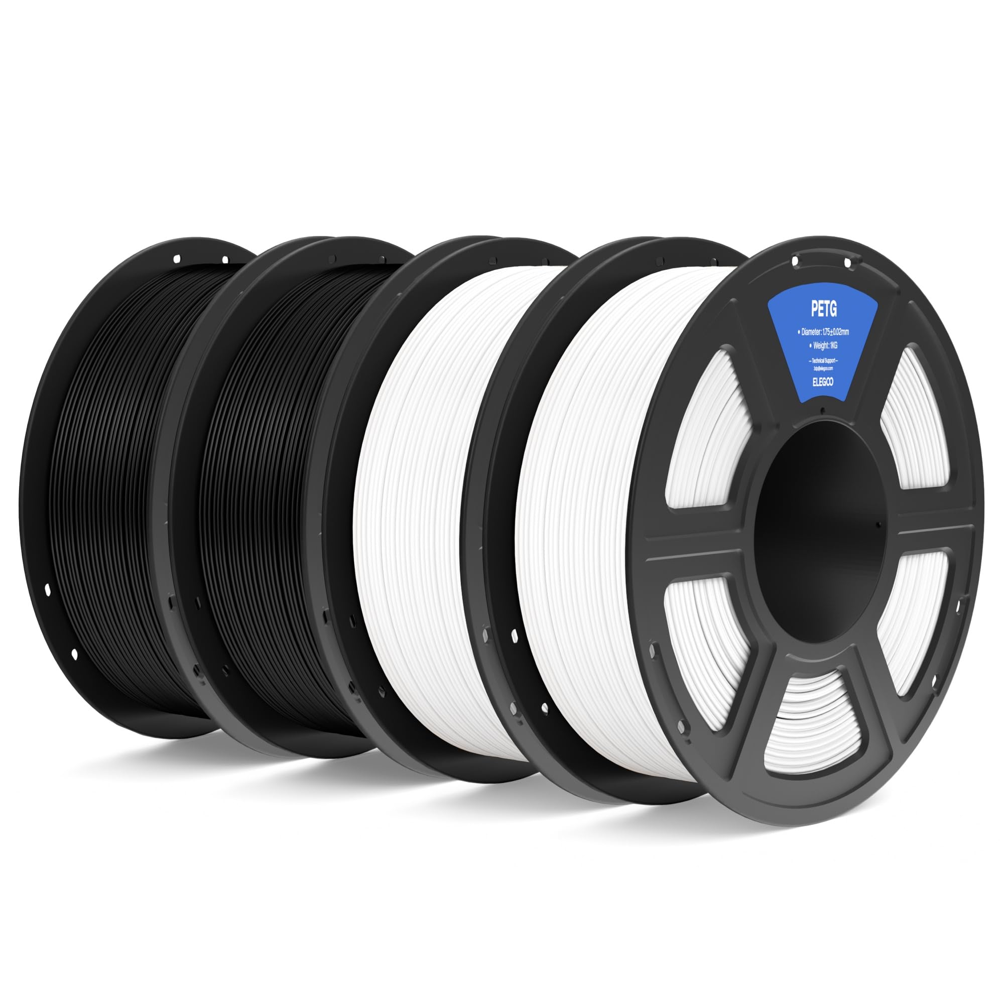 Elegoo PETG Filamento 1,75 mm Nero Bianco 4KG