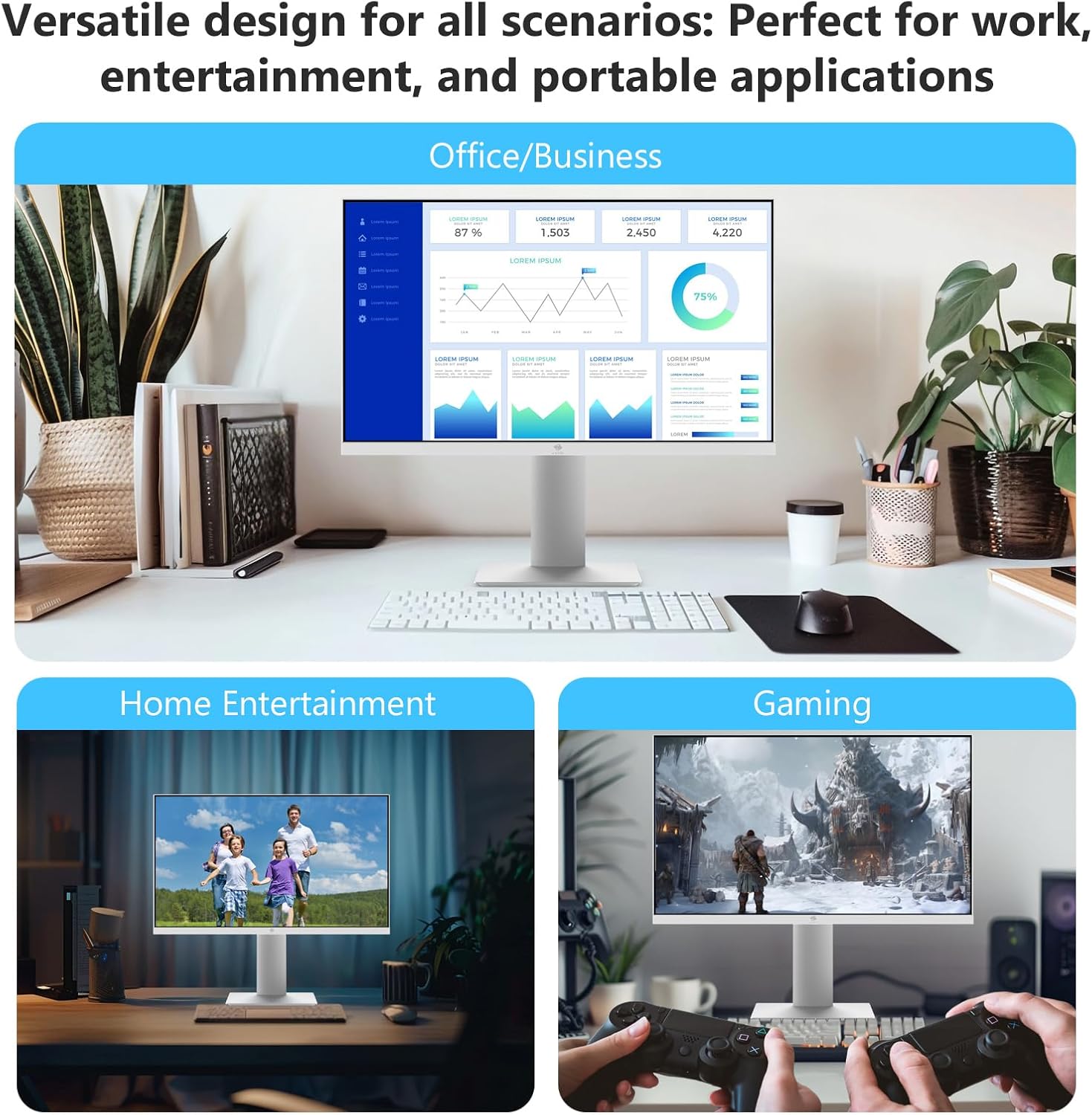 Z-Edge Monitor IPS 27 Pollici 4K UHD 60Hz, Bianco - immagine 5