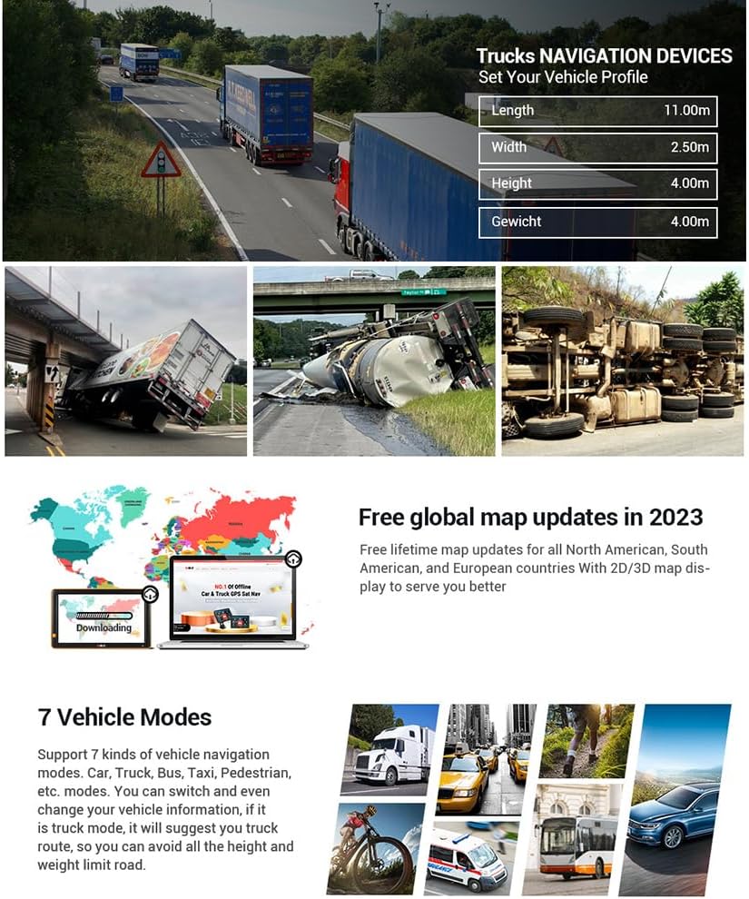 Newfun Navigatore GPS 9 Pollici per Camion e Auto - immagine 4