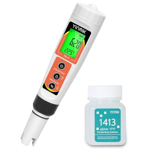 YINMIK Misuratore pH EC TDS 4 in 1 con Soluzione Calibrazione