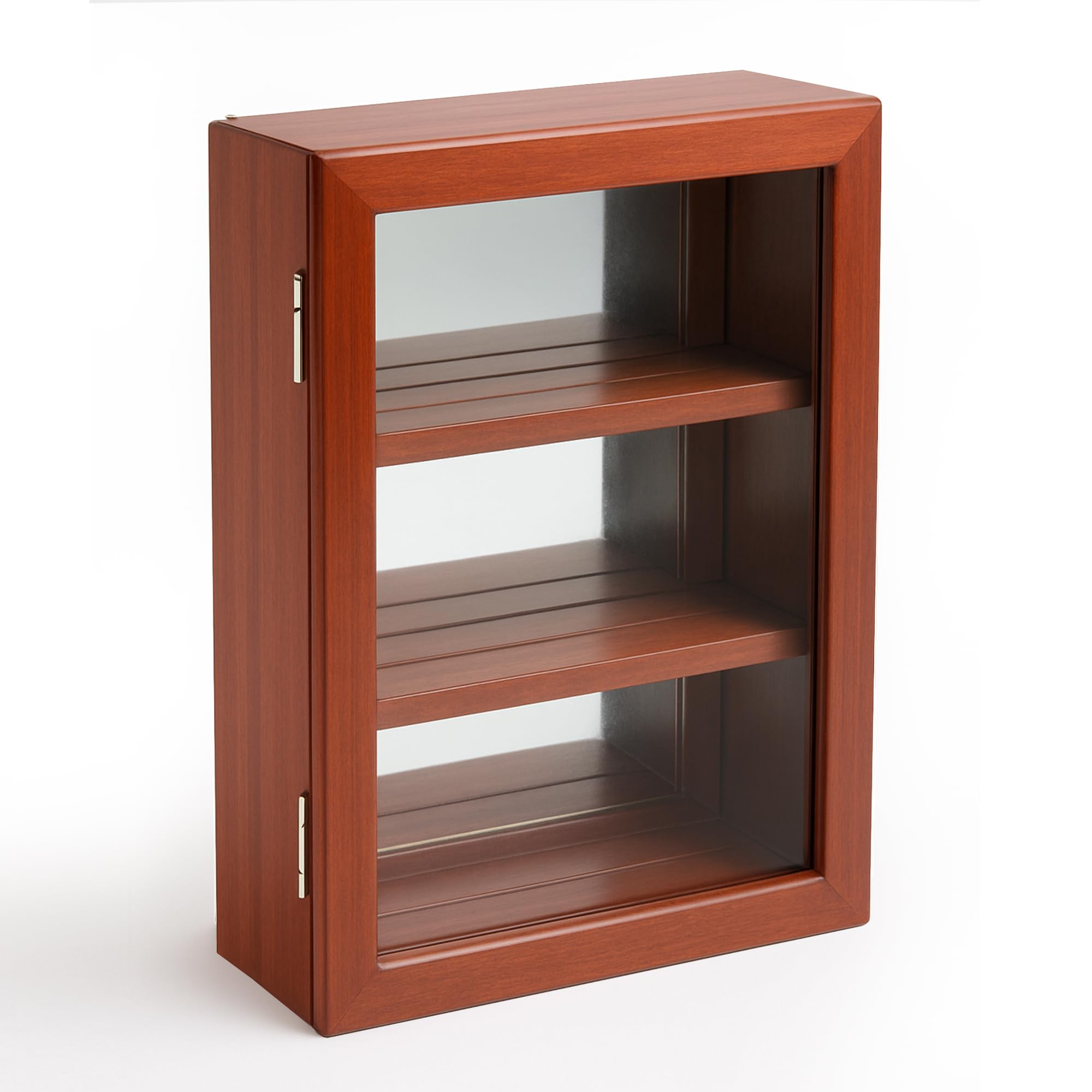 Safe 5992 - Vetrina per medaglie - Vetrina a parete in legno con vetro temperato e retro in specchio - Per placche e riconoscimenti - Finitura mogano - 35 x 27 x 10 cm / 13,8 x 10,6 x 3,9 pollici