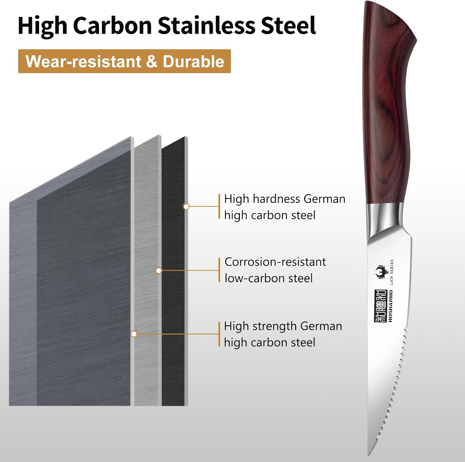 Hoshanho Coltelli da Bistecca Set 8 Pezzi - immagine 4