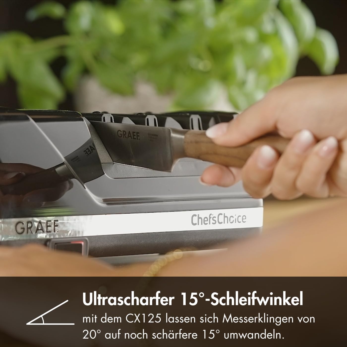 GRAEF Affilacoltelli CX125 angolo di affilatura 15°, nero - immagine 3