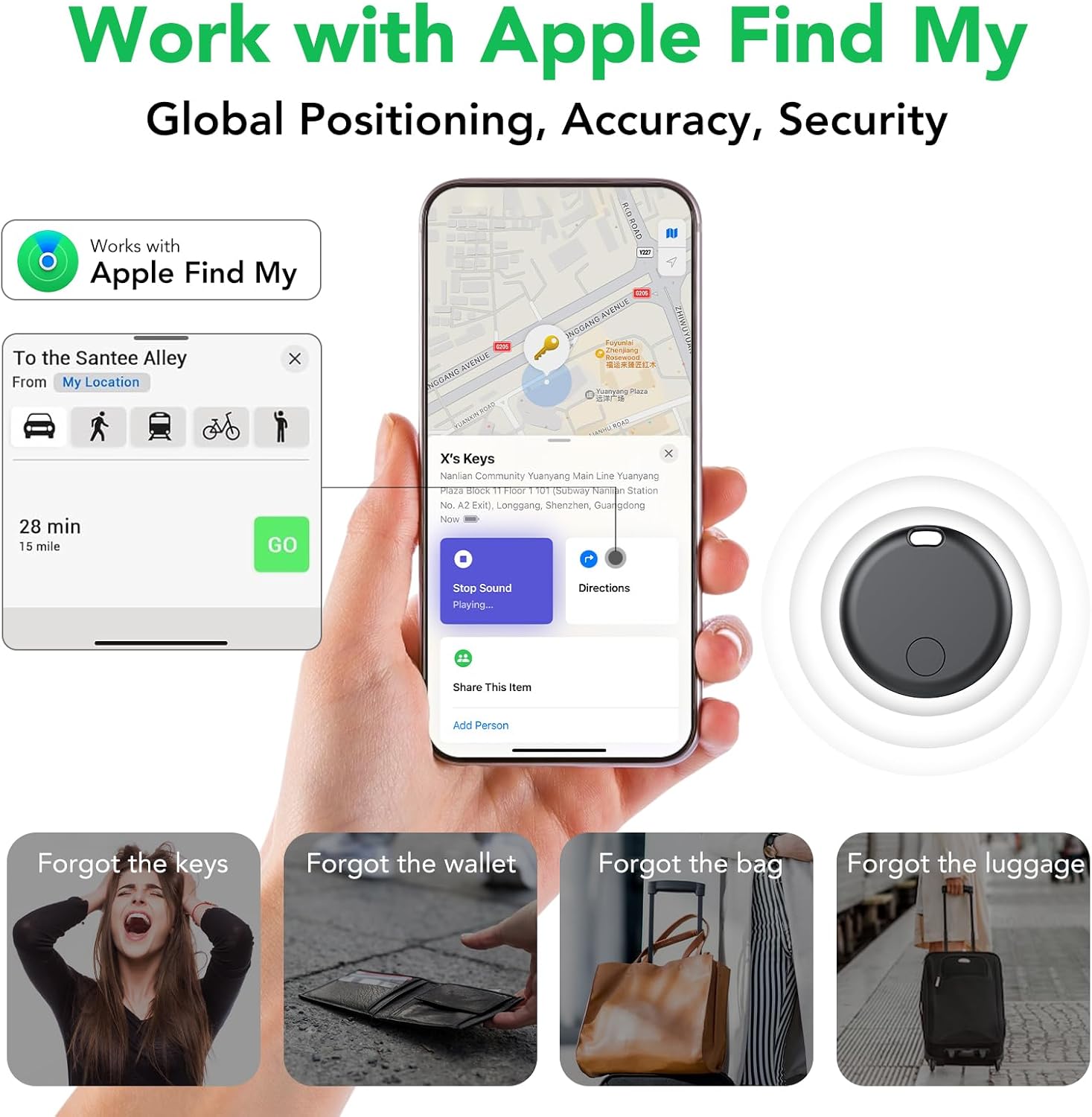 Air Tracker Tags (4 Pezzi) - Localizzatore Bluetooth IP67 - immagine 2