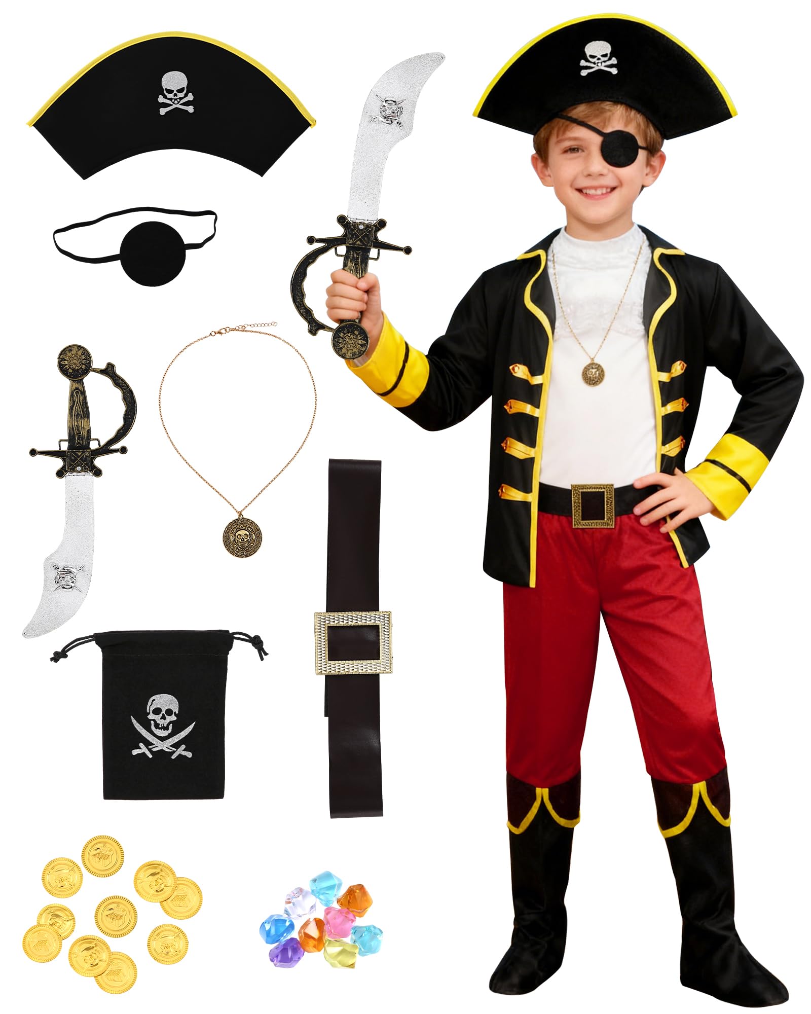 Costume da Pirata per Bambini 3-12 anni