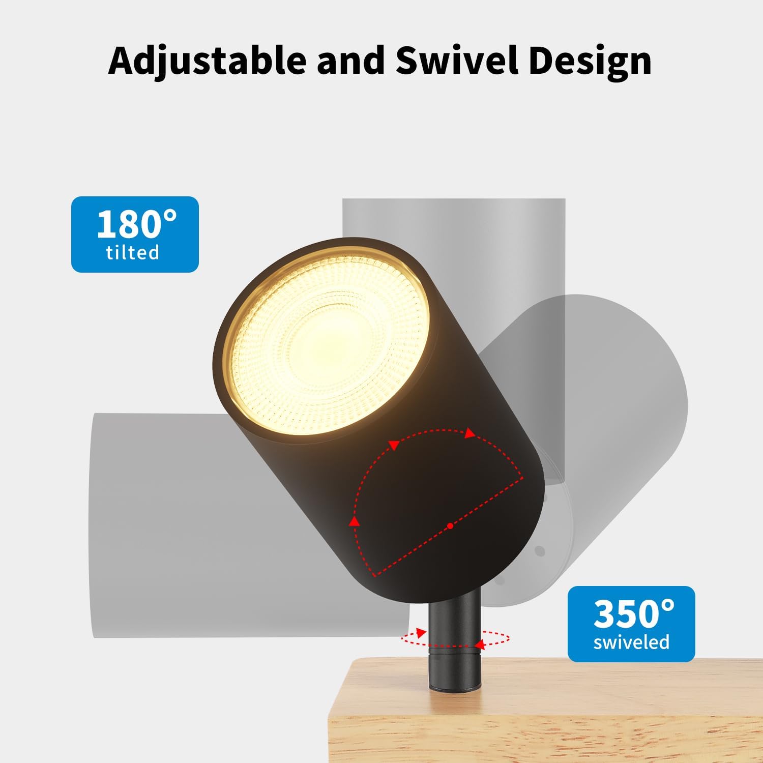 Lvwit Faretti Soffitto Nero Orientabili 4 Attacchi GU10 - immagine 6