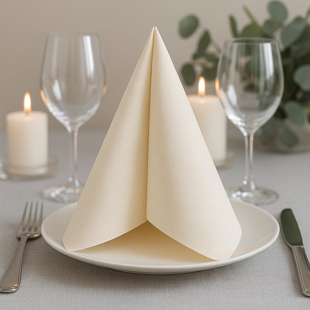 Tovagliolo TNT Monouso 40x40 Champagne - 200 Pezzi - immagine 2