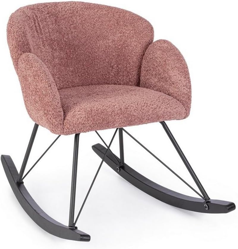 Konte.design Poltrona a Dondolo SIBILLA Bouclé Ruggine