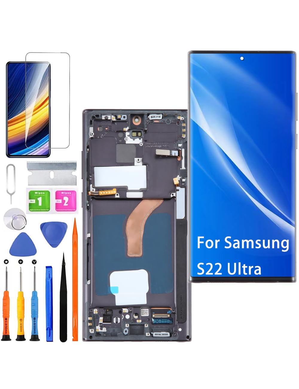 Schermo LCD per Samsung Galaxy S22 Ultra 5G, Nero
