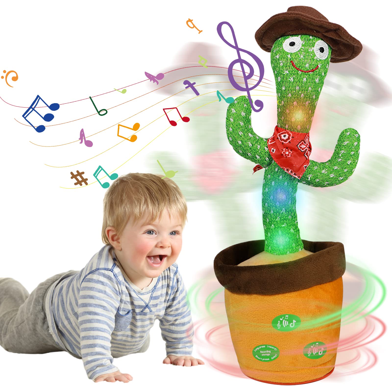 Giocattoli parlanti di cactus – Profondi, cantante di peluche con 120 canzoni, ripetere quello che dici – Regali per bambini e decorazioni per la casa