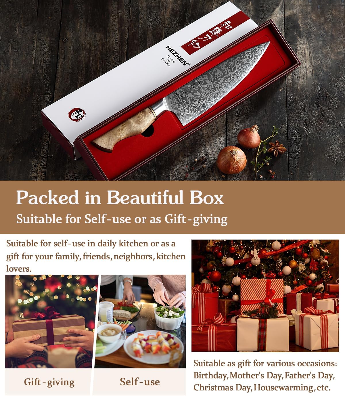 Hezhen Coltello da Chef Professionale 8.3 Pollici - immagine 6