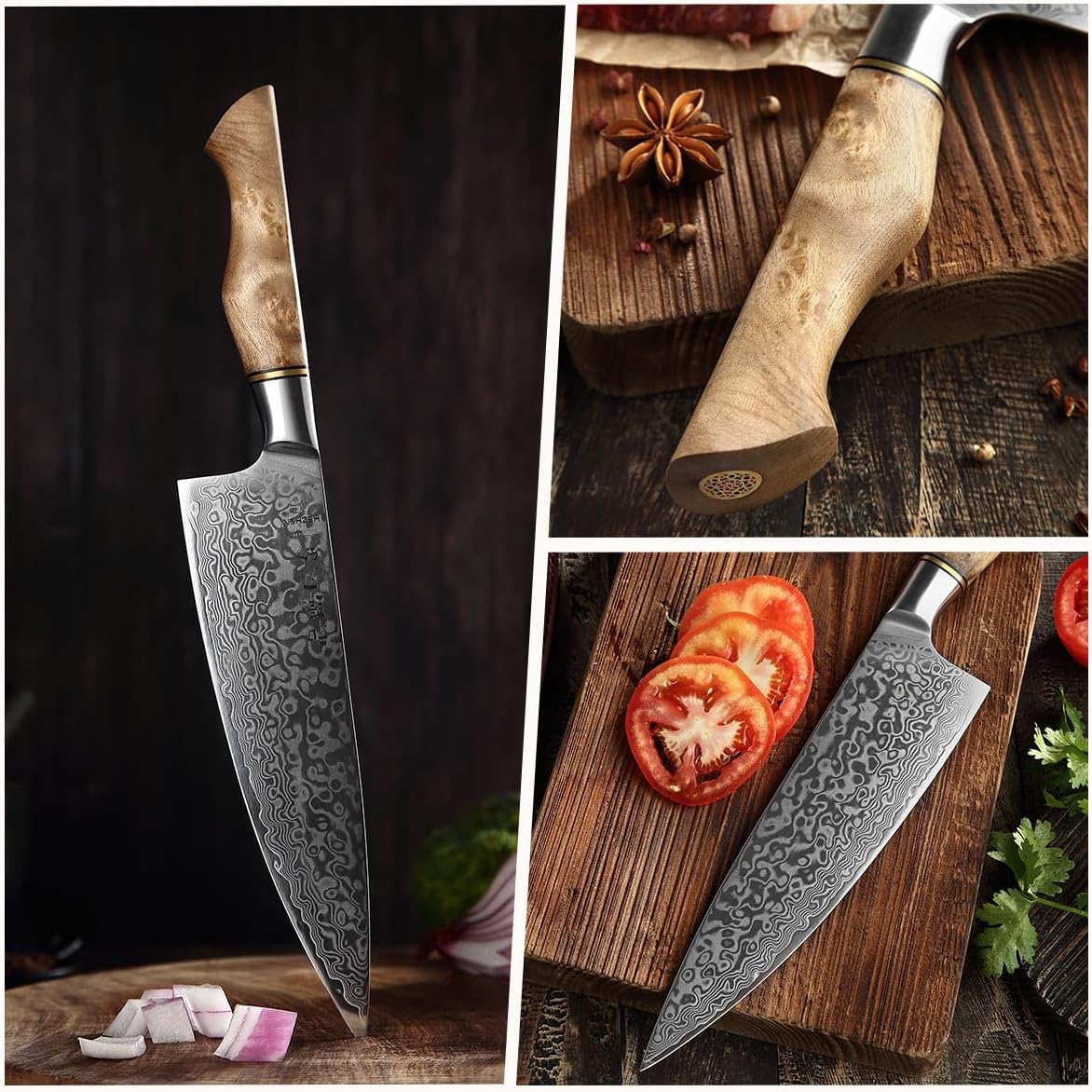 Hezhen Coltello da Chef Professionale 8.3 Pollici - immagine 7