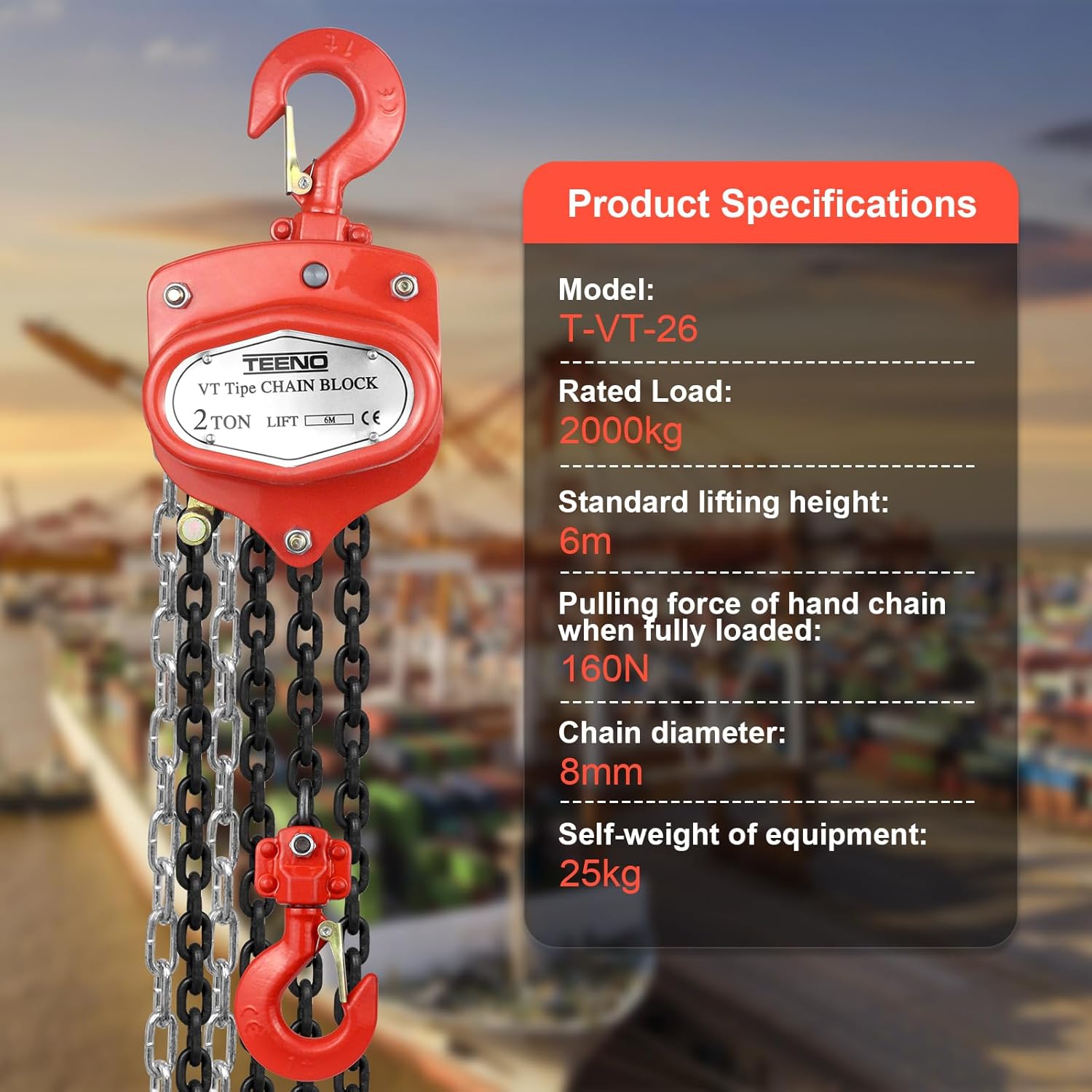 TEENO Paranco a Catena Manuale 2T 6M - immagine 3