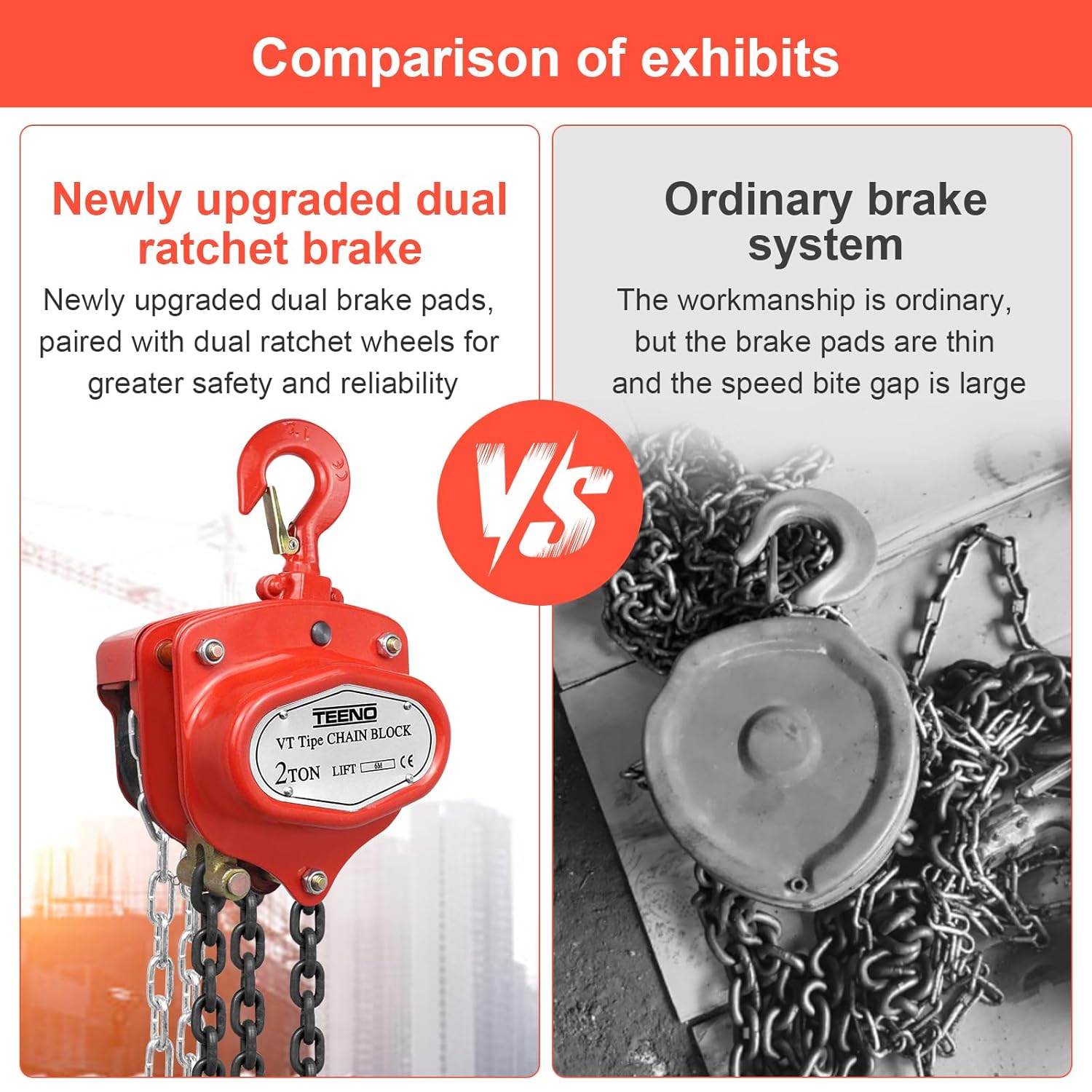 TEENO Paranco a Catena Manuale 2T 6M - immagine 4