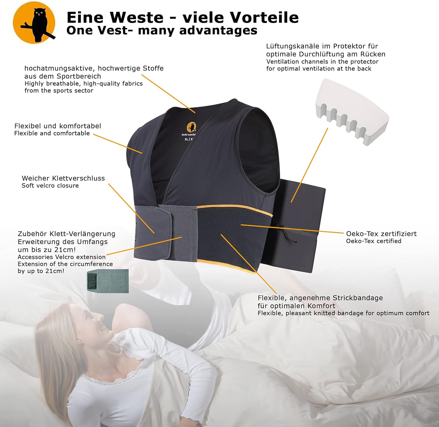 Nachtwaechter Giubbotto Antirussare Regolabile - immagine 5