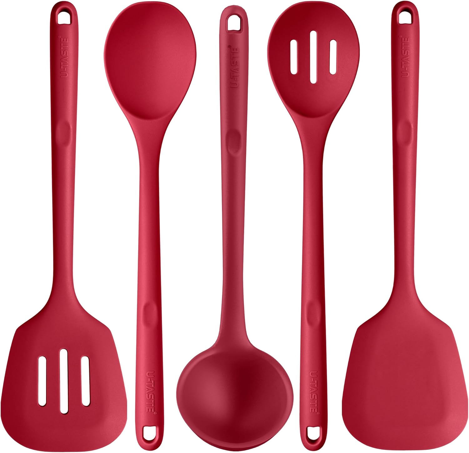 U-taste Set Utensili da Cucina in Silicone 5 Pezzi, Rosso