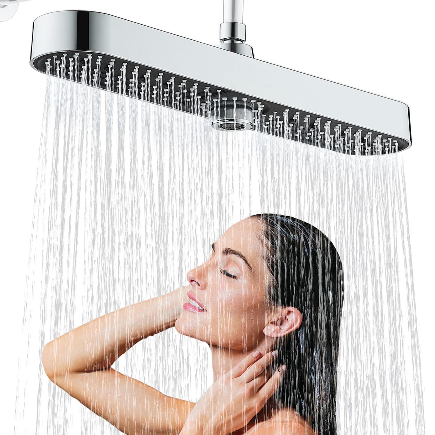 Jinyomfly Soffione Doccia Grande 48cm, Cromo