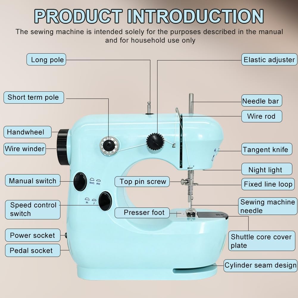 Mini Macchina da Cucire Portatile per Principianti e Bambini - immagine 3