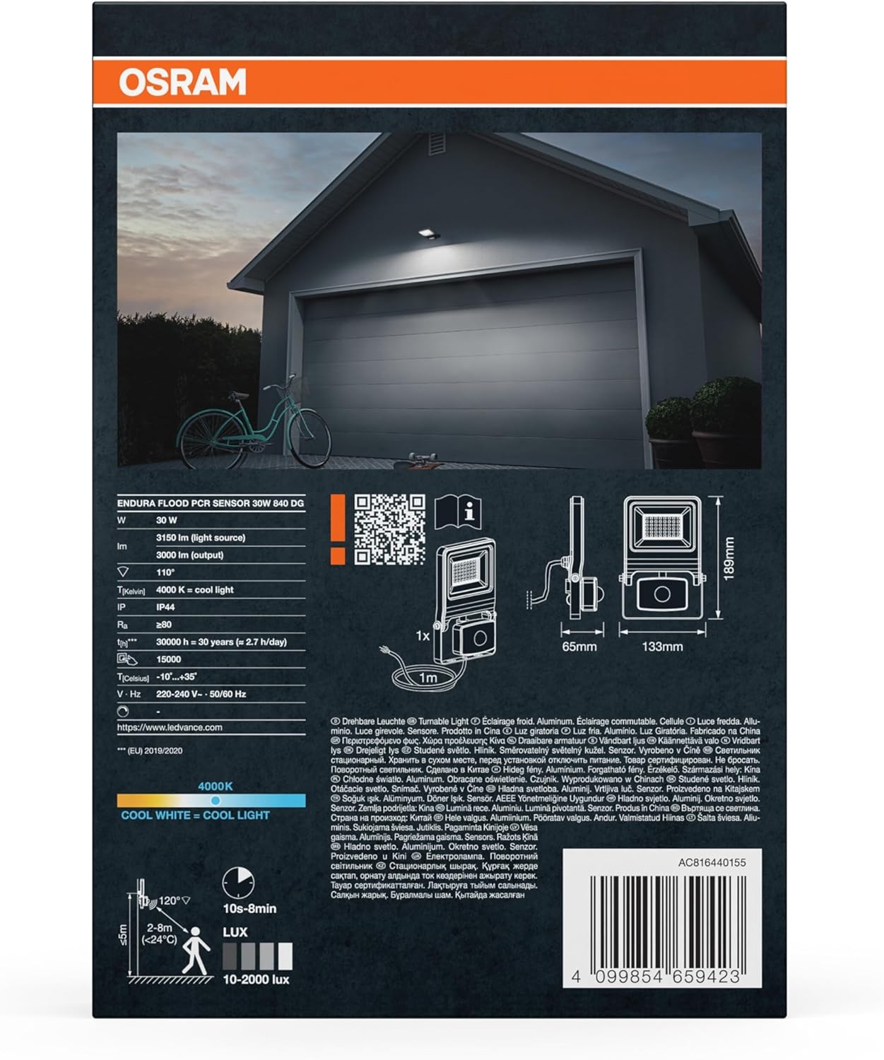 Osram Faretto LED ENDURA Flood 30W con Sensore - immagine 4