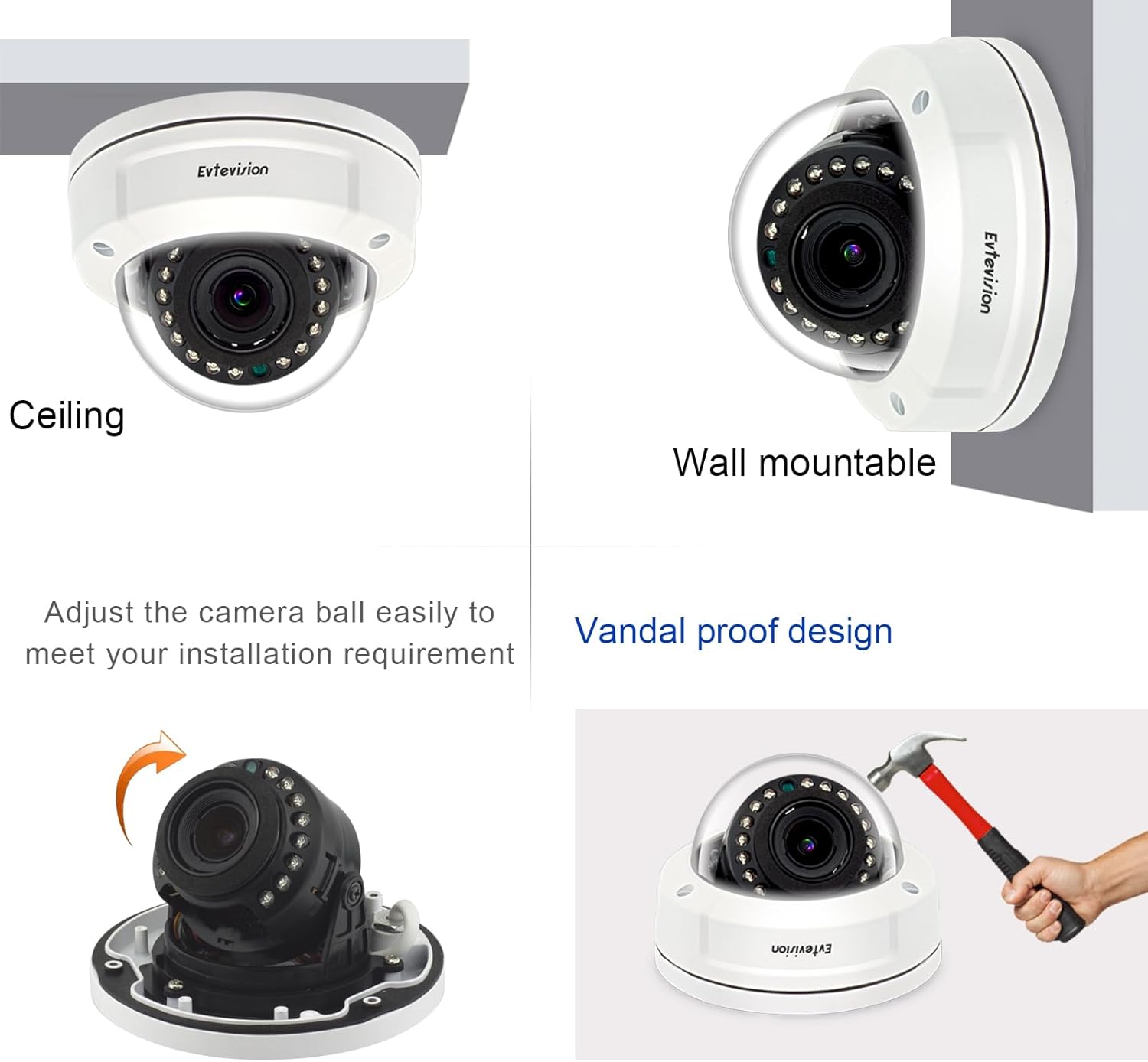 Evtevision Telecamera Esterna Cablata 1080P 2MP - immagine 6