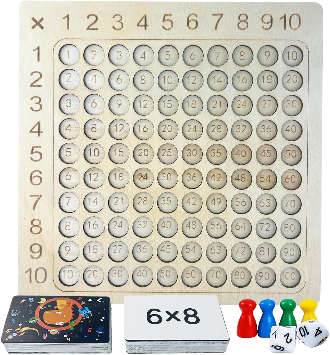 Diompirux Tabelline per Bambini Montessori in Legno - immagine 1