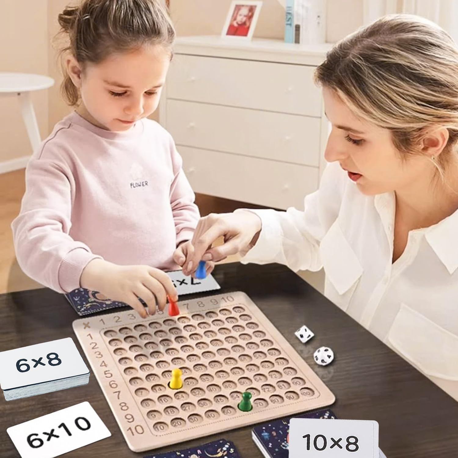Diompirux Tabelline per Bambini Montessori in Legno - immagine 2