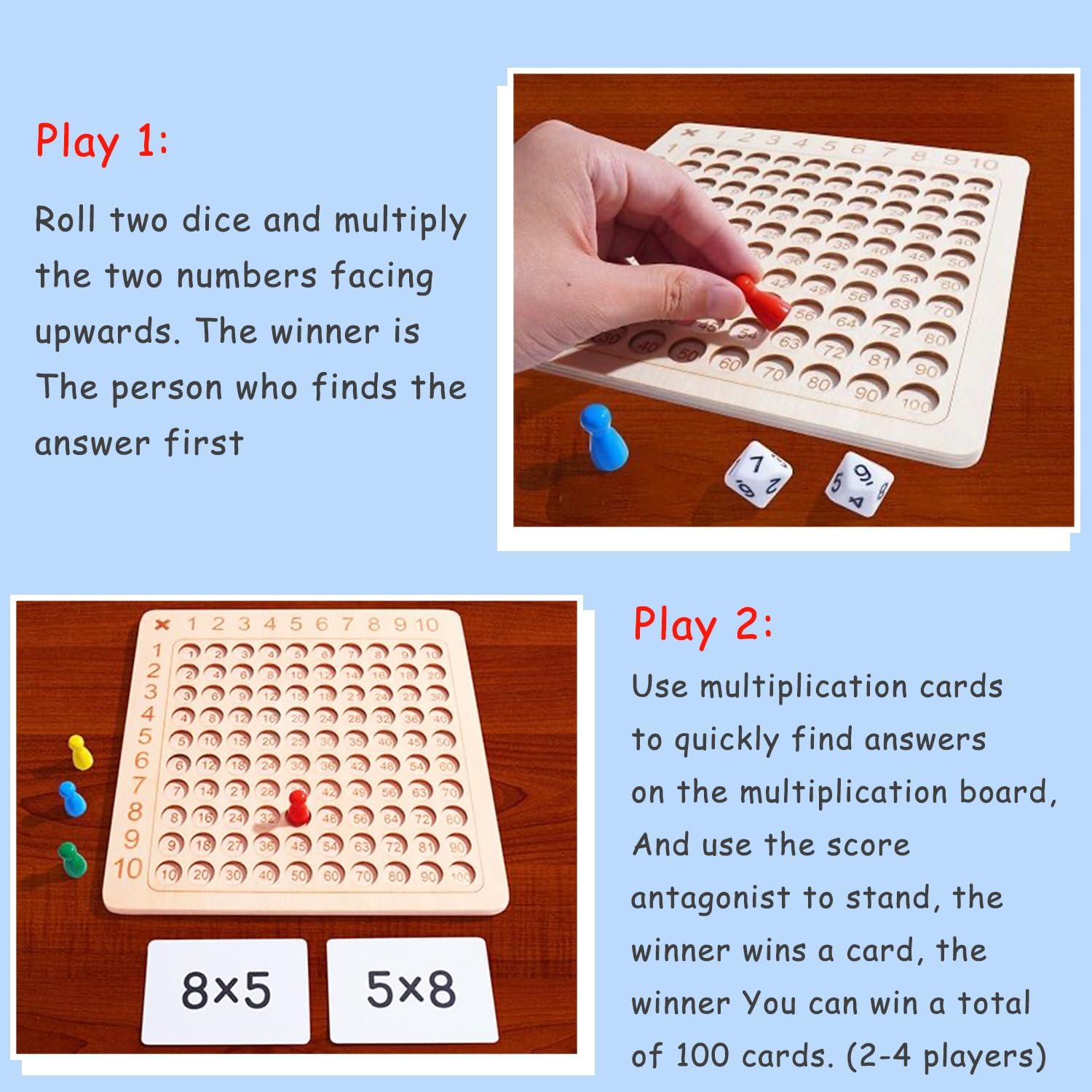 Diompirux Tabelline per Bambini Montessori in Legno - immagine 6