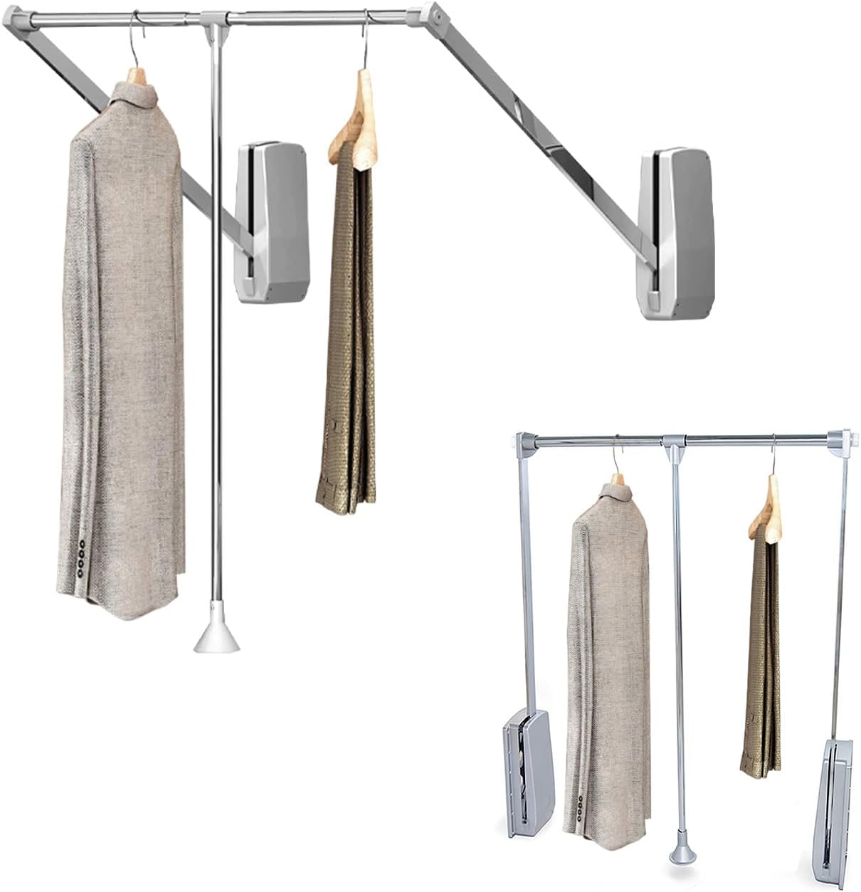 Appendiabiti Saliscendi per Armadio in Acciaio Cromato