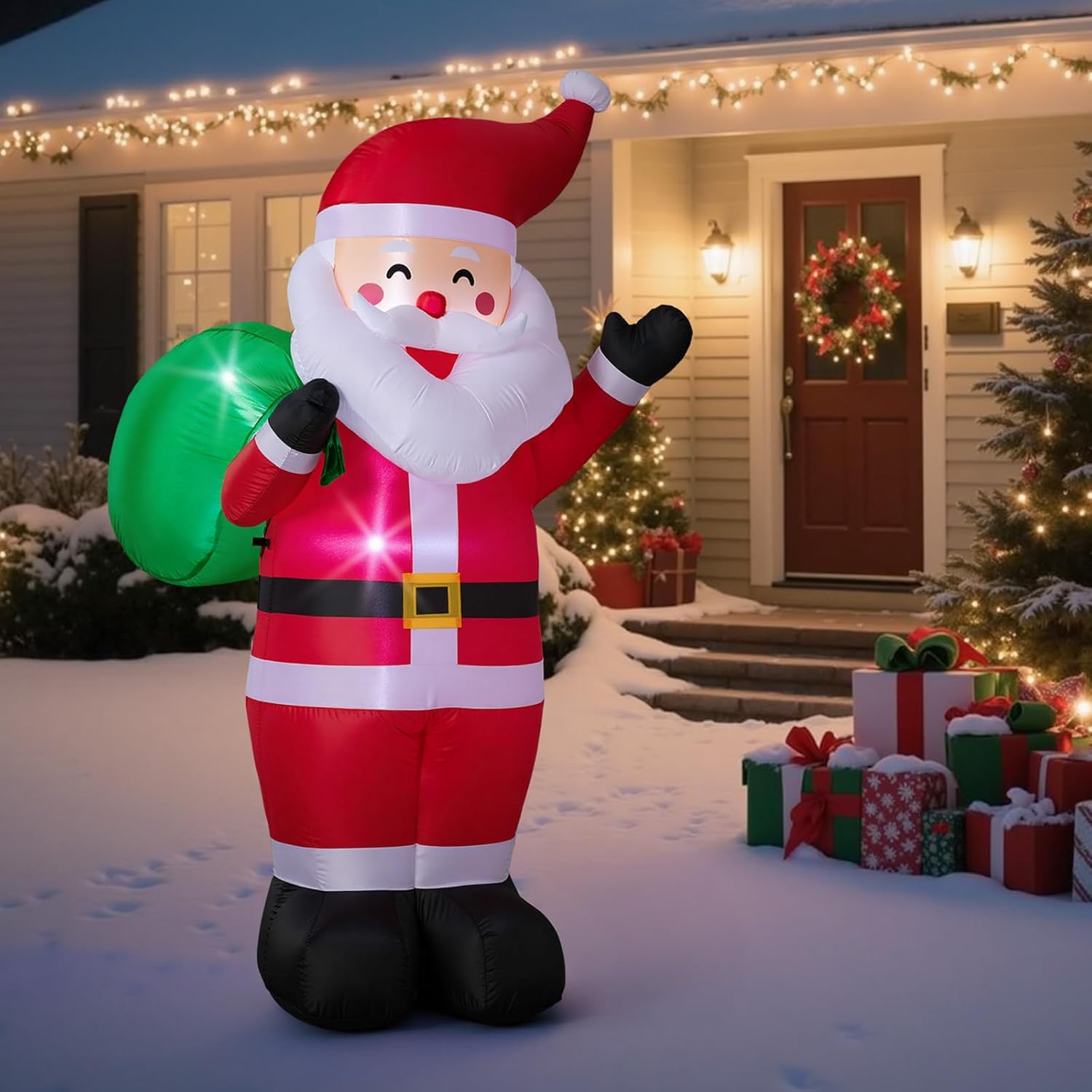 Babbo Natale Gonfiabile con Luci LED 183 cm - immagine 1