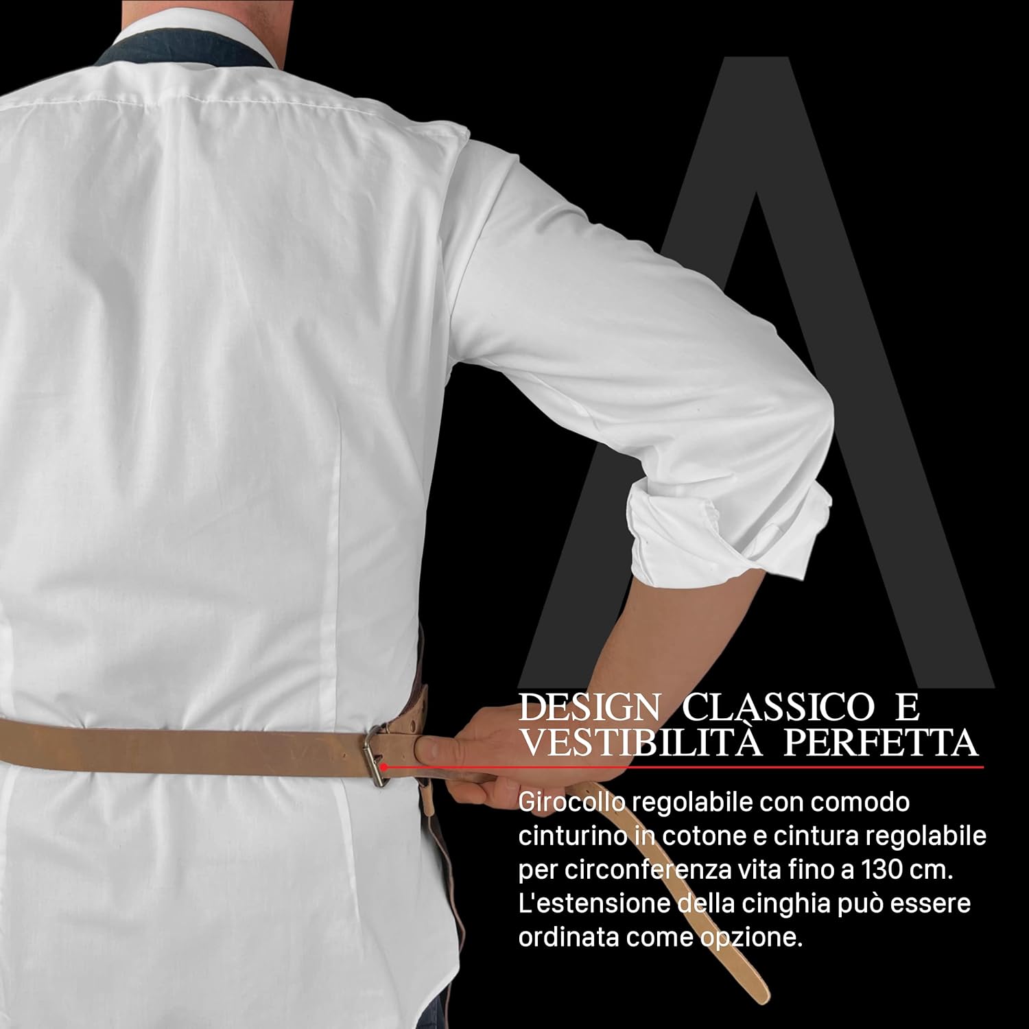 REDSALT® Grembiule in Pelle di Bufalo 84x62cm - immagine 3