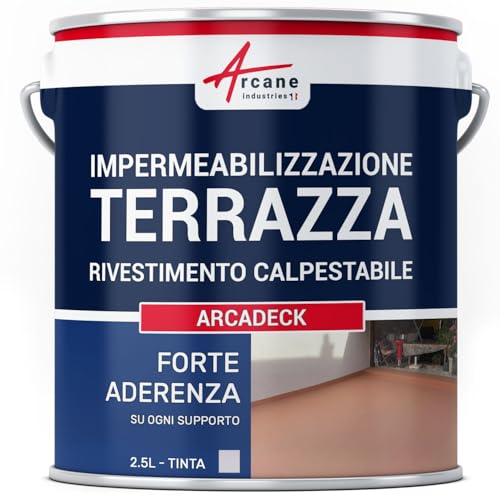 Guaina liquida calpestabile, Guaina per terrazzi calpestabile, impermeabilizzazione con ARCADECK - Grigio - ARCANE INDUSTRIES