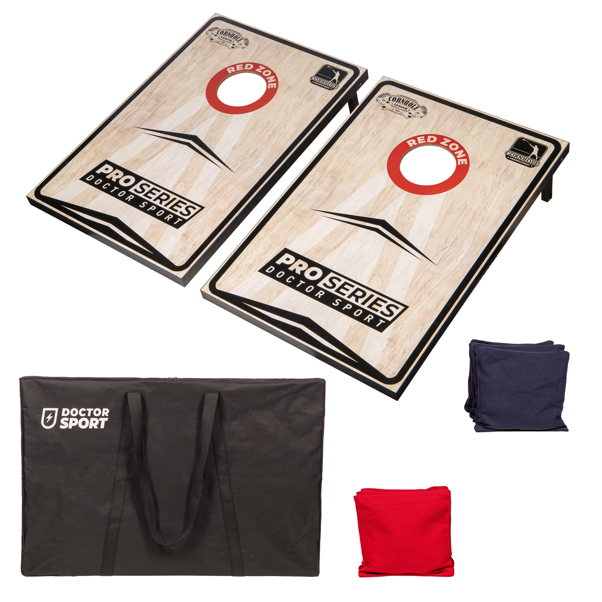 Serie professionale Cornhole Doppia Completa 90x60cm, Nero