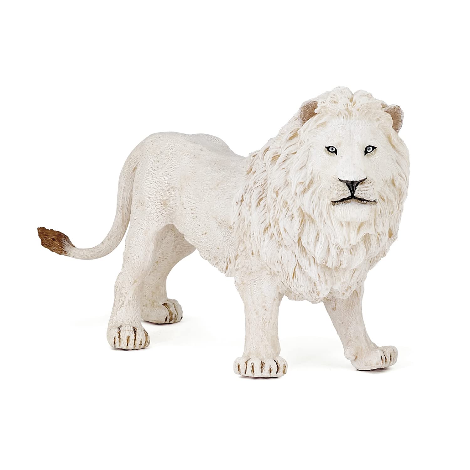 Papo - Figura Leone Bianco - Animale Selvaggio per Bambini dai 3 Anni in su - 14,5 x 4,7 x 8,2 cm - Leone Realistico Dipinto a Mano - Collezione Animali Selvatici - Giocattolo Educativo - 50074