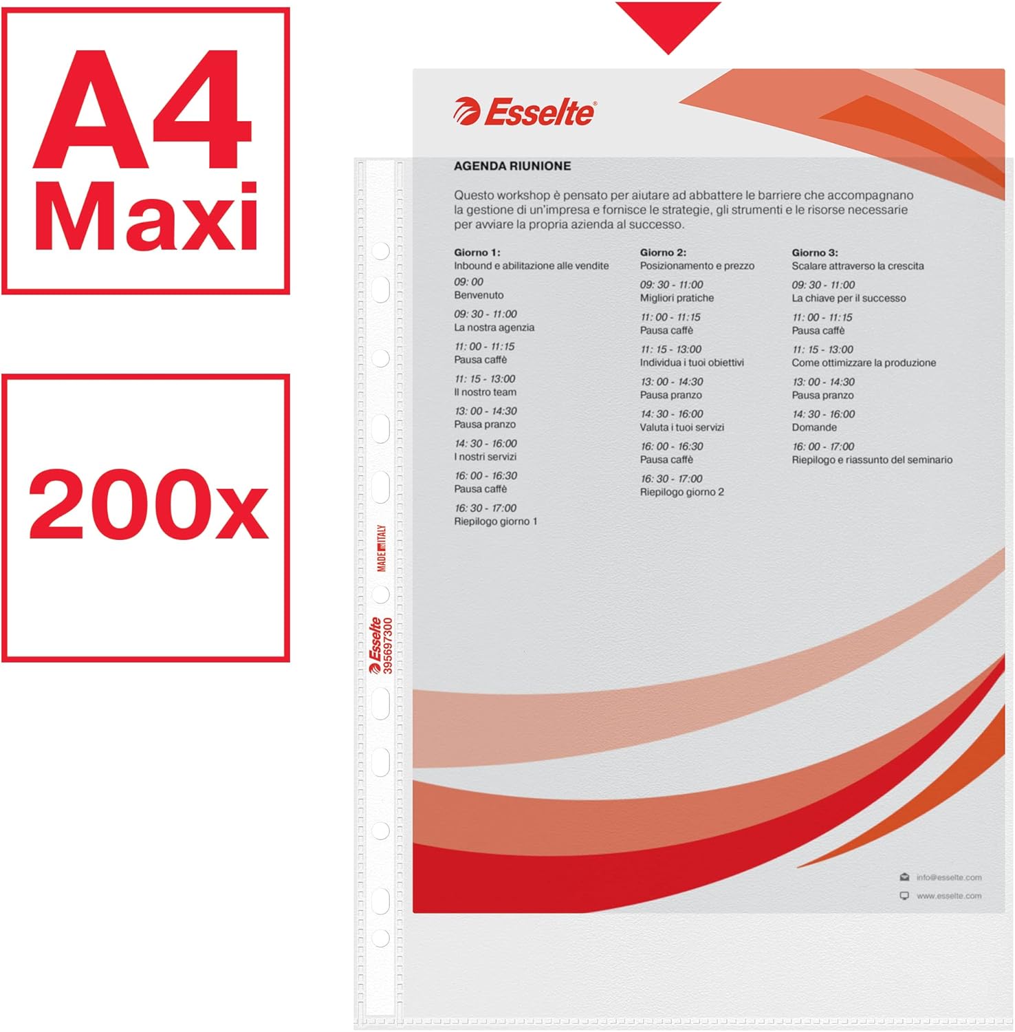 Esselte Confezione 200 Buste Perforate Standard - immagine 2
