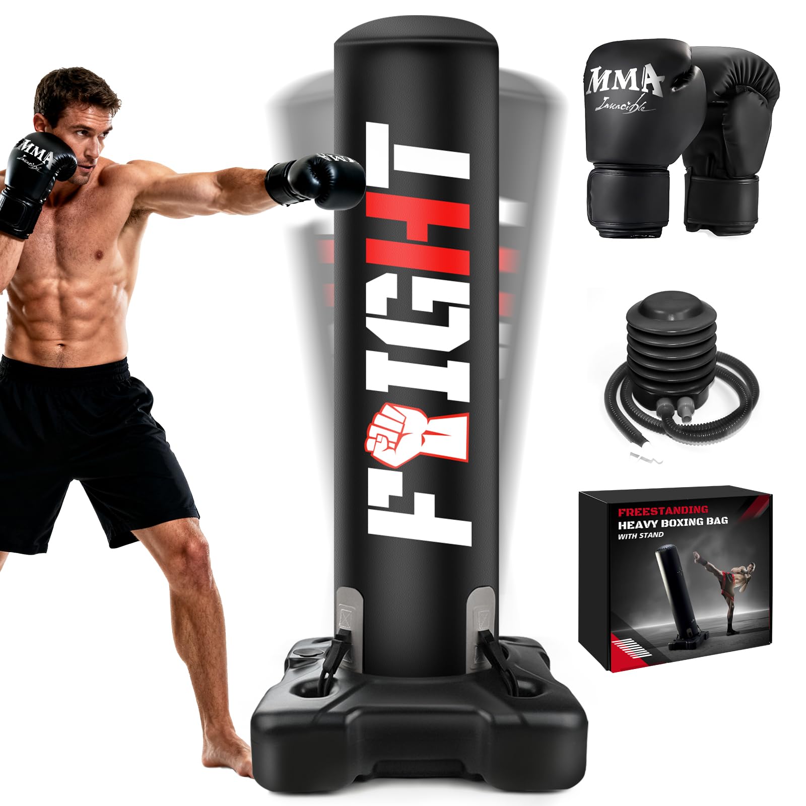 Nzqxjxz Sacco da Boxe da Terra 175cm per Adulti