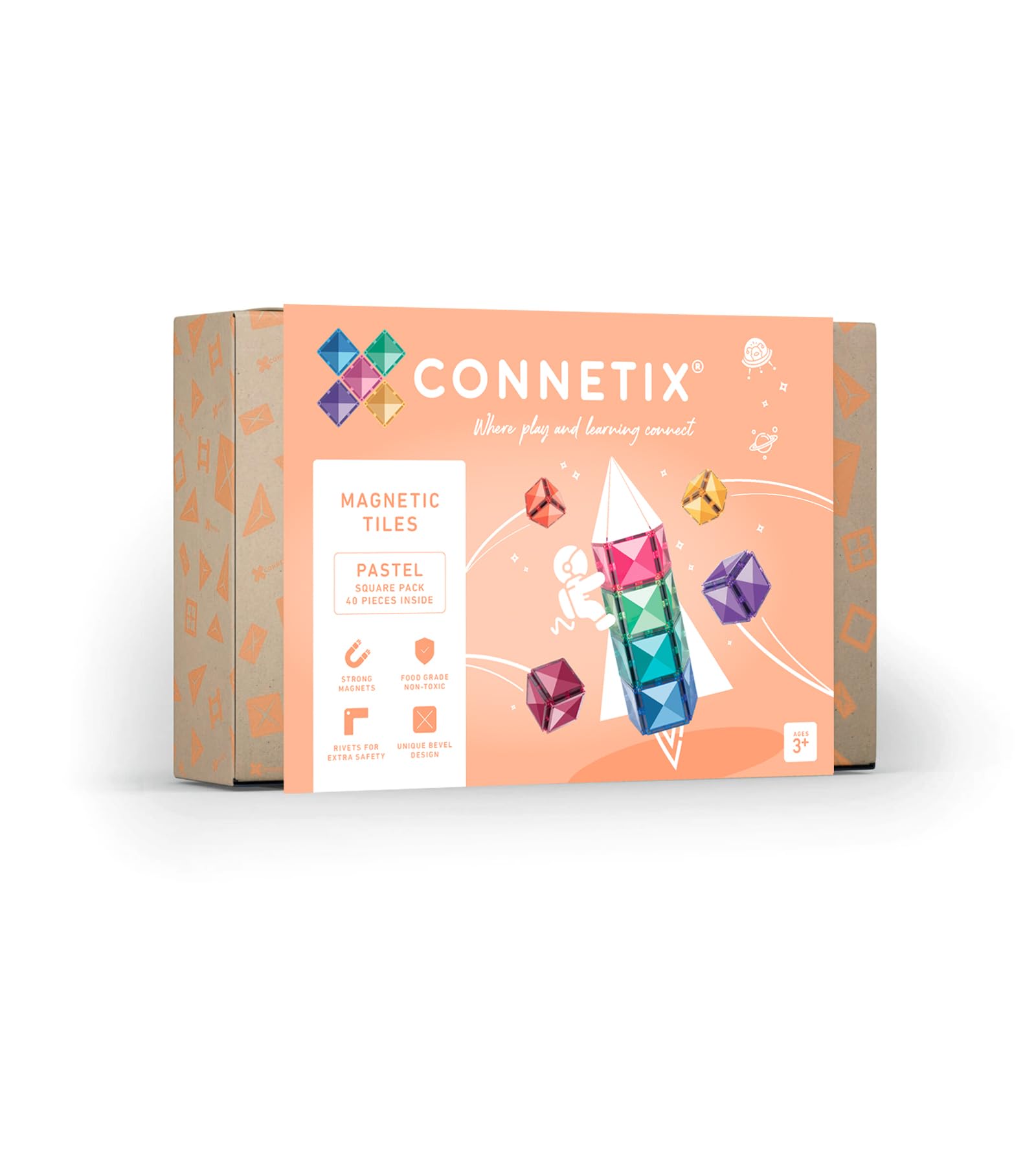 CONNETIX Pastello Confezione Quadrata, 40 Pezzi