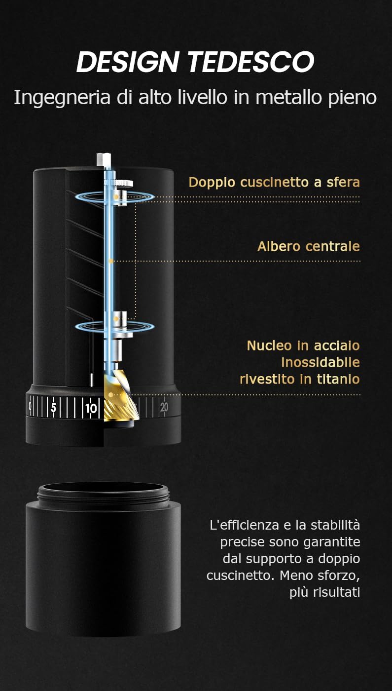 Vevok Chef Macinacaffè Manuale O20 - 35g - immagine 6