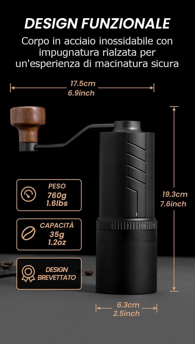 Vevok Chef Macinacaffè Manuale O20 - 35g - immagine 7