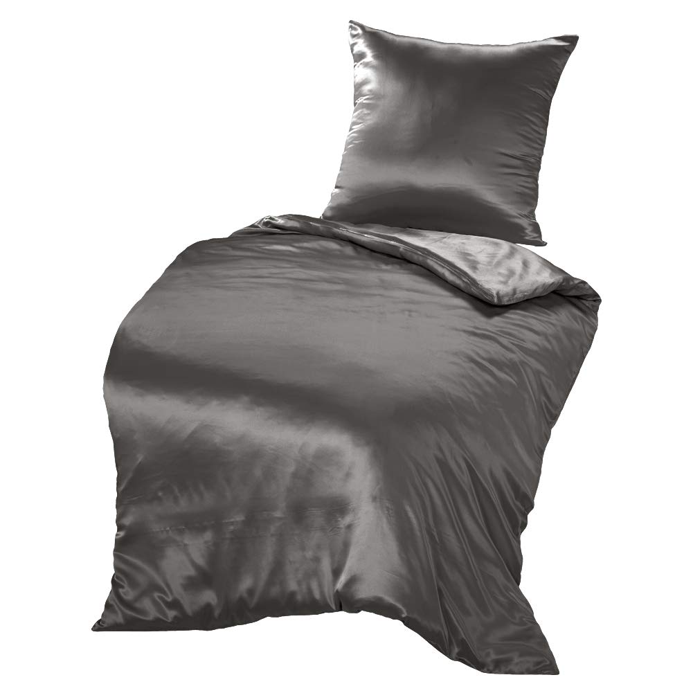 Thxsilk Set Biancheria Letto Seta 19 Momme, Carbone