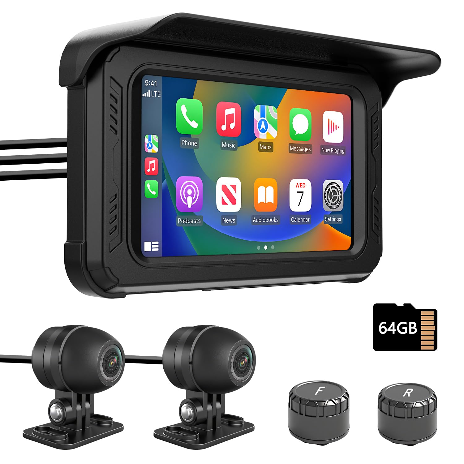 Dash Cam Moto con CarPlay e Android Auto 1080P