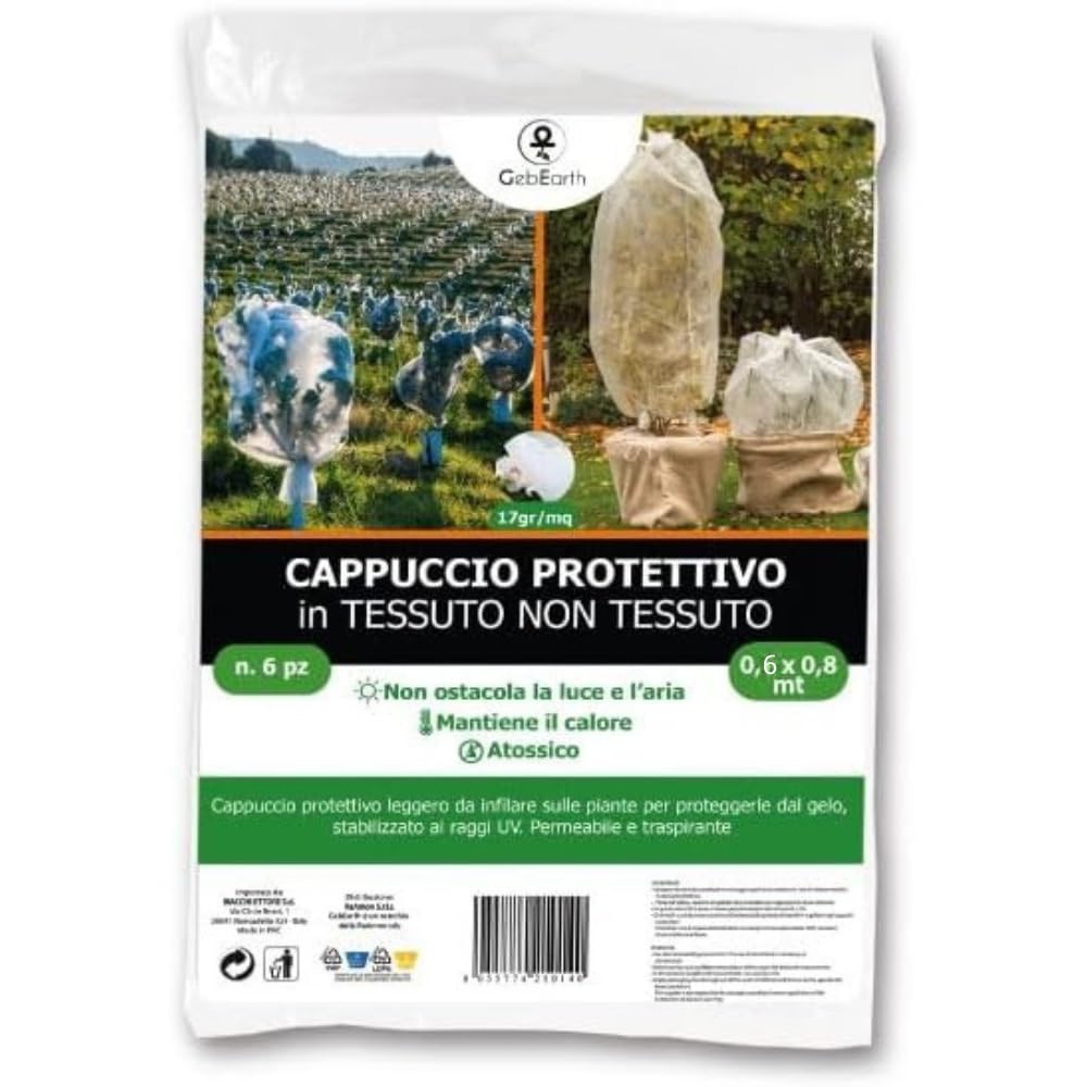 GebEarth® Tessuto Non Tessuto per Piante, 6 Cappucci