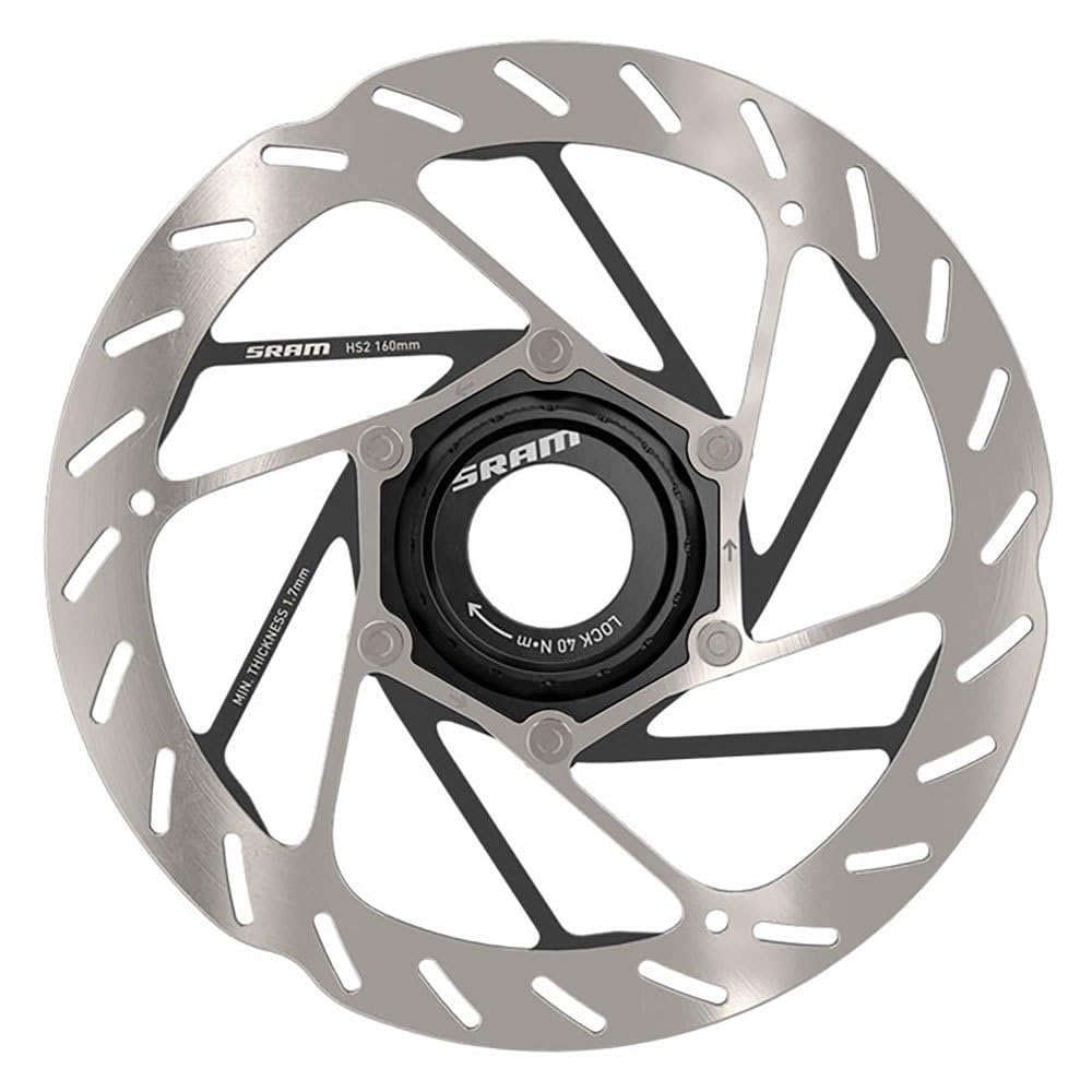 Sram, AM Db Rotor CENTERLOCK HS2 180MM Rounded Unisex Adulto, Nero-Nero