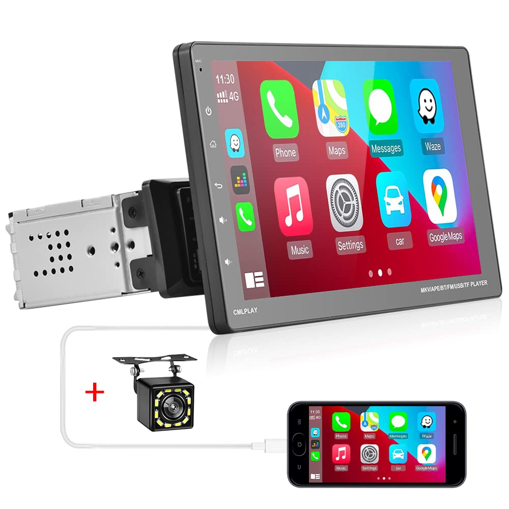 Podofo Autoradio 1 Din con Carplay Android Auto 9 pollici