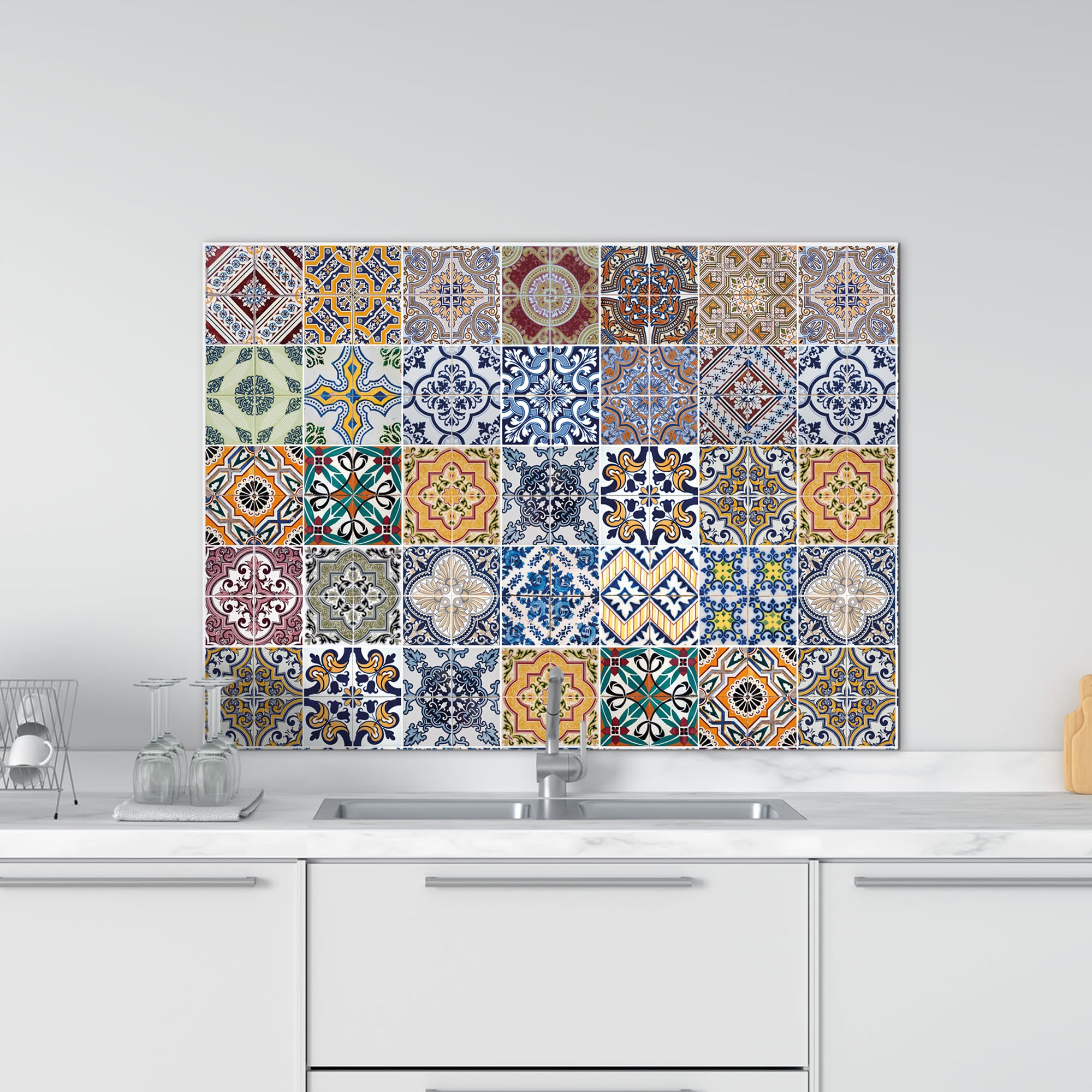 Crearreda Pannello Paraschizzi Cucina Alluminio 84x60cm