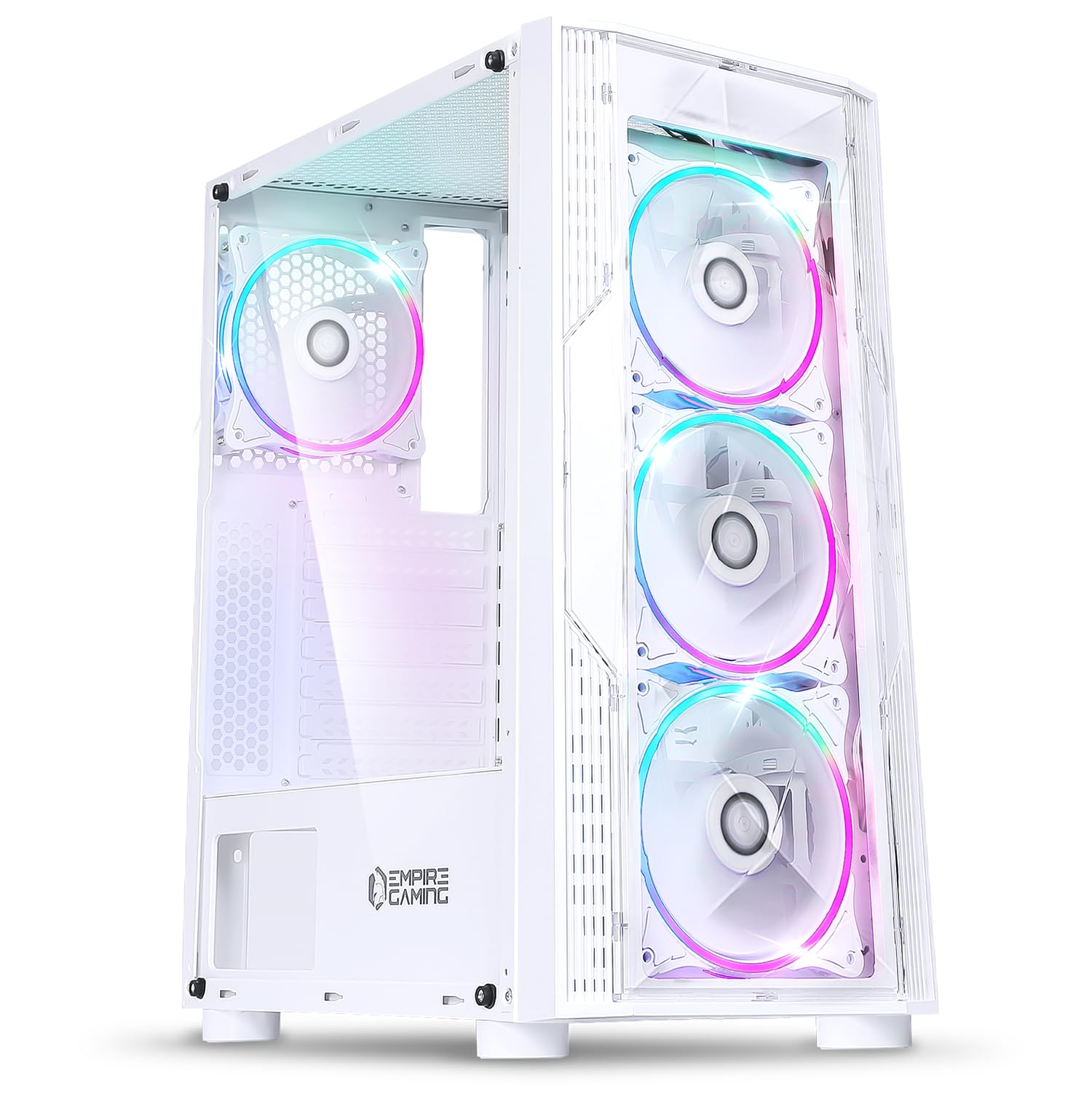 Empire Gaming Diamond ARGB Mid-Tower ATX e ITX, Bianco